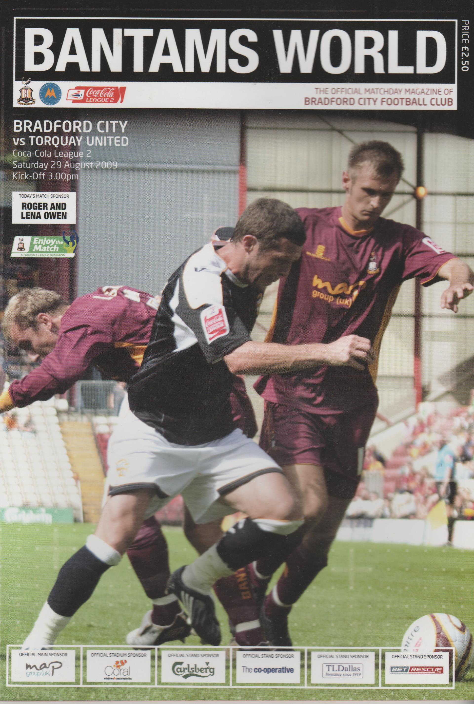 Bradford City v Torquay United 29-Aug-2009 - ProgrammeCollector.Net