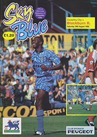 Coventry City V Blackburn Rovers 29-Aug-1992 - ProgrammeCollector.Net