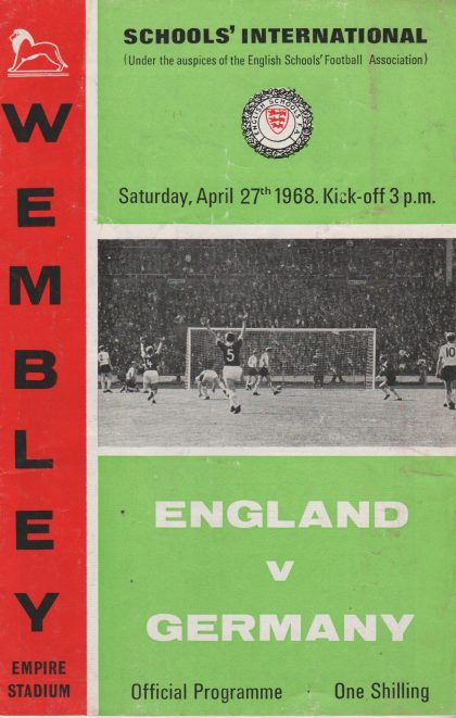 England Schoolboys v Germany Schoolboys 27-Apr-1968