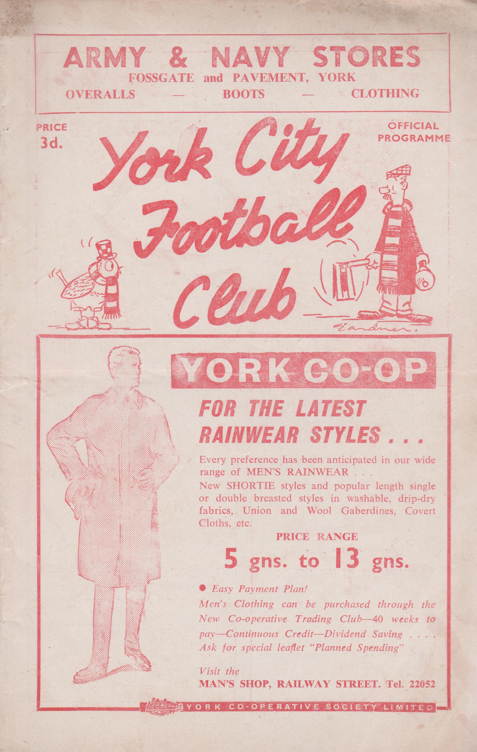 York City v Darlington 22-Apr-1961 - ProgrammeCollector.Net