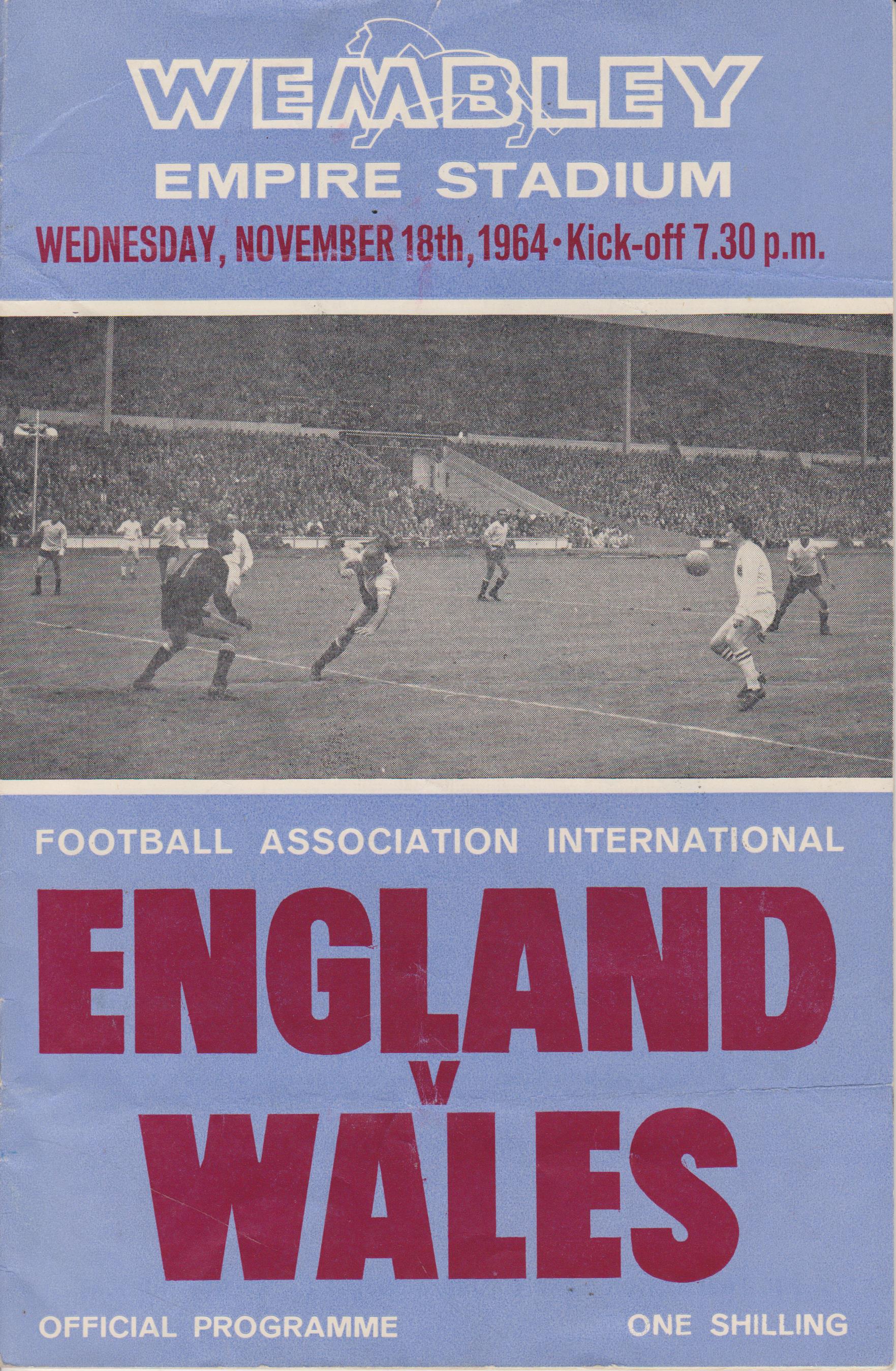 England v Wales 18-Nov-1964 - ProgrammeCollector.Net