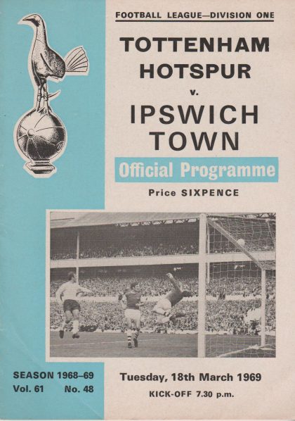 Tottenham Hotspur v Ipswich Town  18-Mar-1969