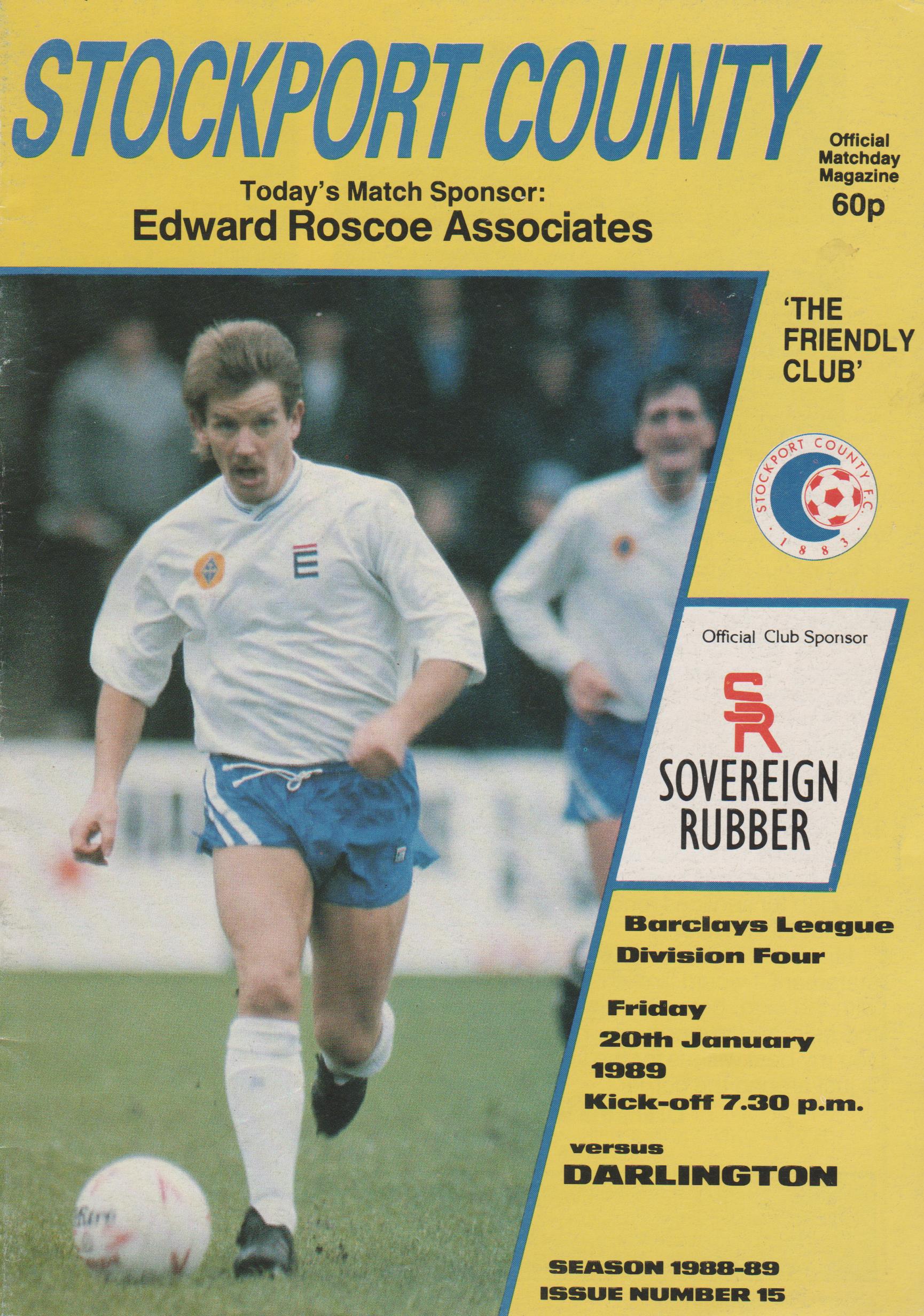 Stockport County v Darlington 20-Jan-1989 - ProgrammeCollector.Net