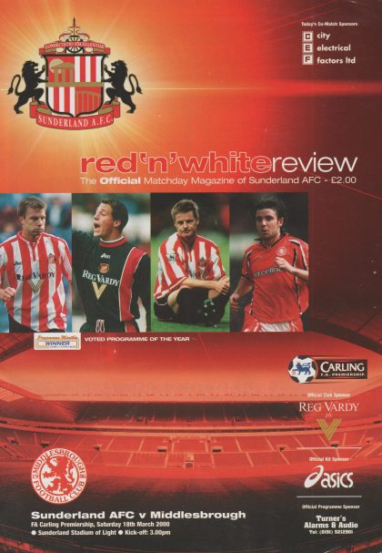 Sunderland v Middlesbrough 18-Mar-2000