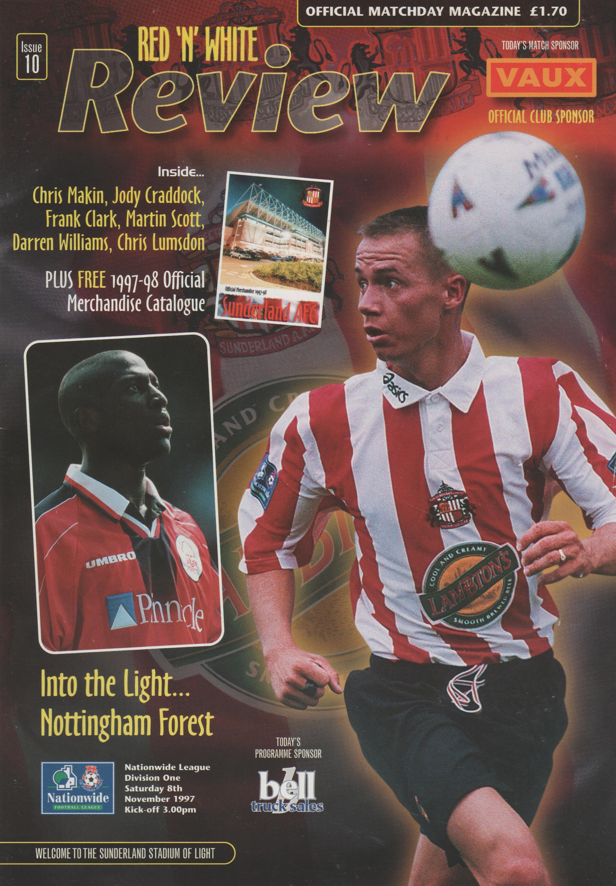 Sunderland v Nottingham Forest 08-Nov-1997 - ProgrammeCollector.Net