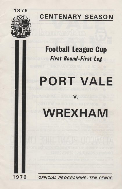 Port Vale v Wrexham 14-Aug-1976