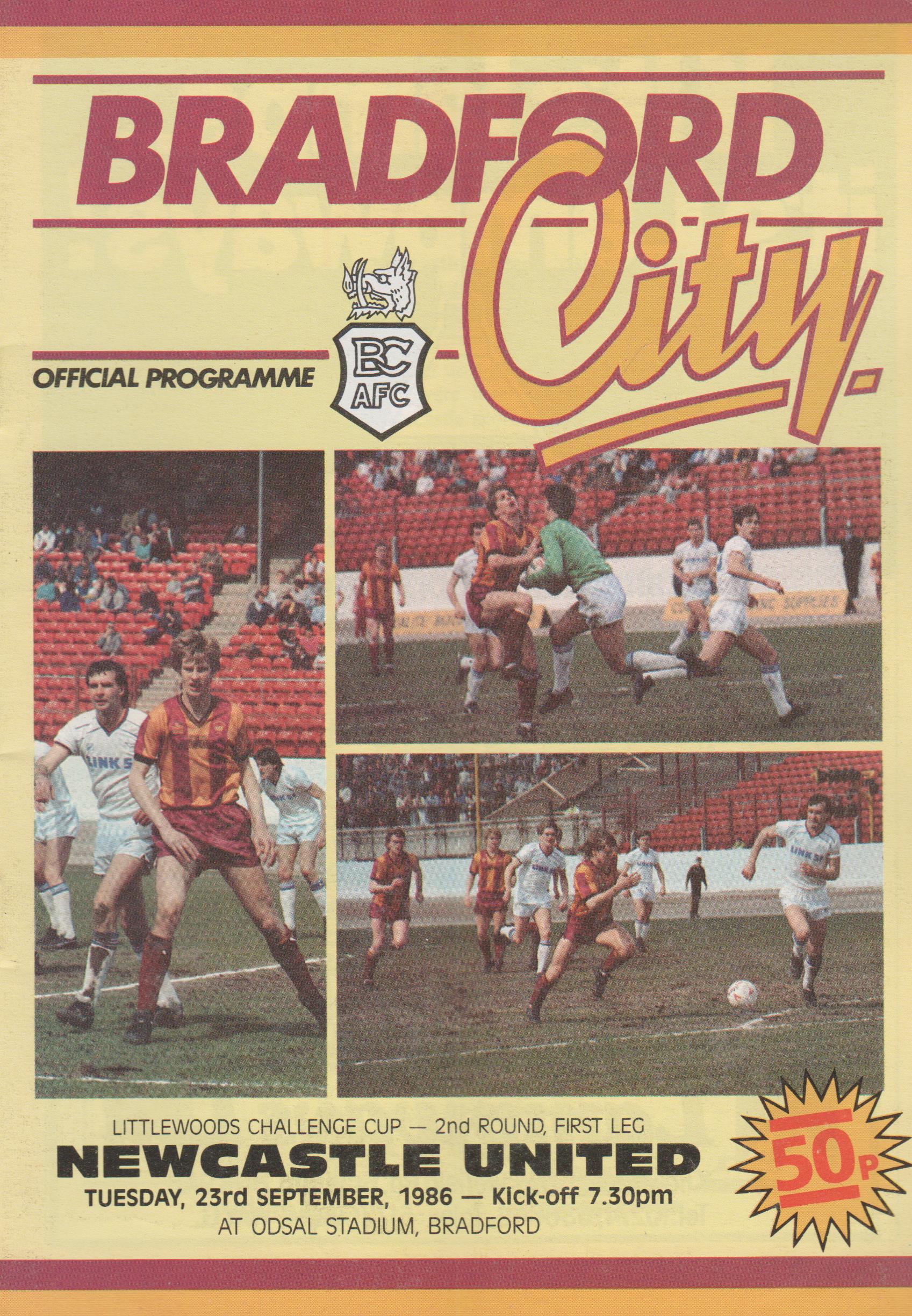 Bradford City V Newcastle United 23-Sep-1986 - ProgrammeCollector.Net