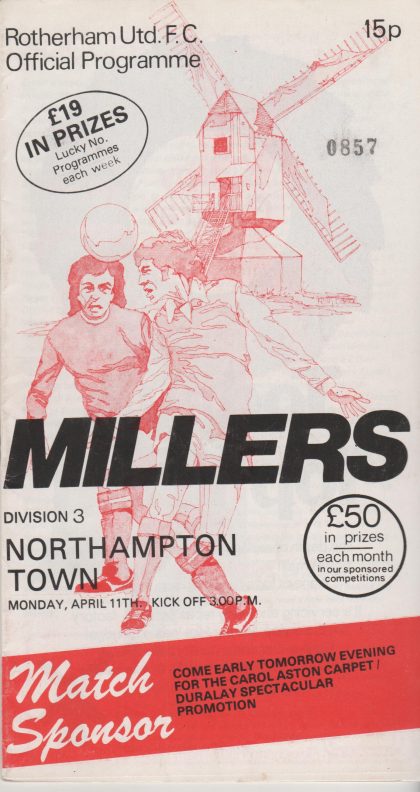 Rotherham United v Northampton Town 11-Apr-1977