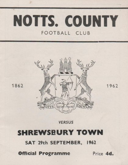 Notts County v Shrewsbury Town 29-Sep-1962