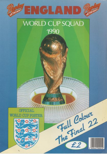 England World Cup squad 1990 poster