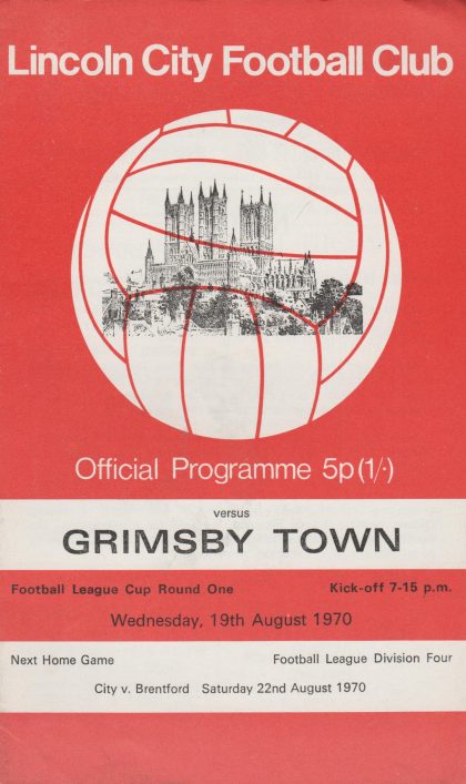 Lincoln City v Grimsby Town  19-Aug-1970