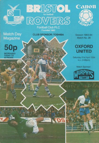 Bristol Rovers v Oxford United 21-Apr-1984