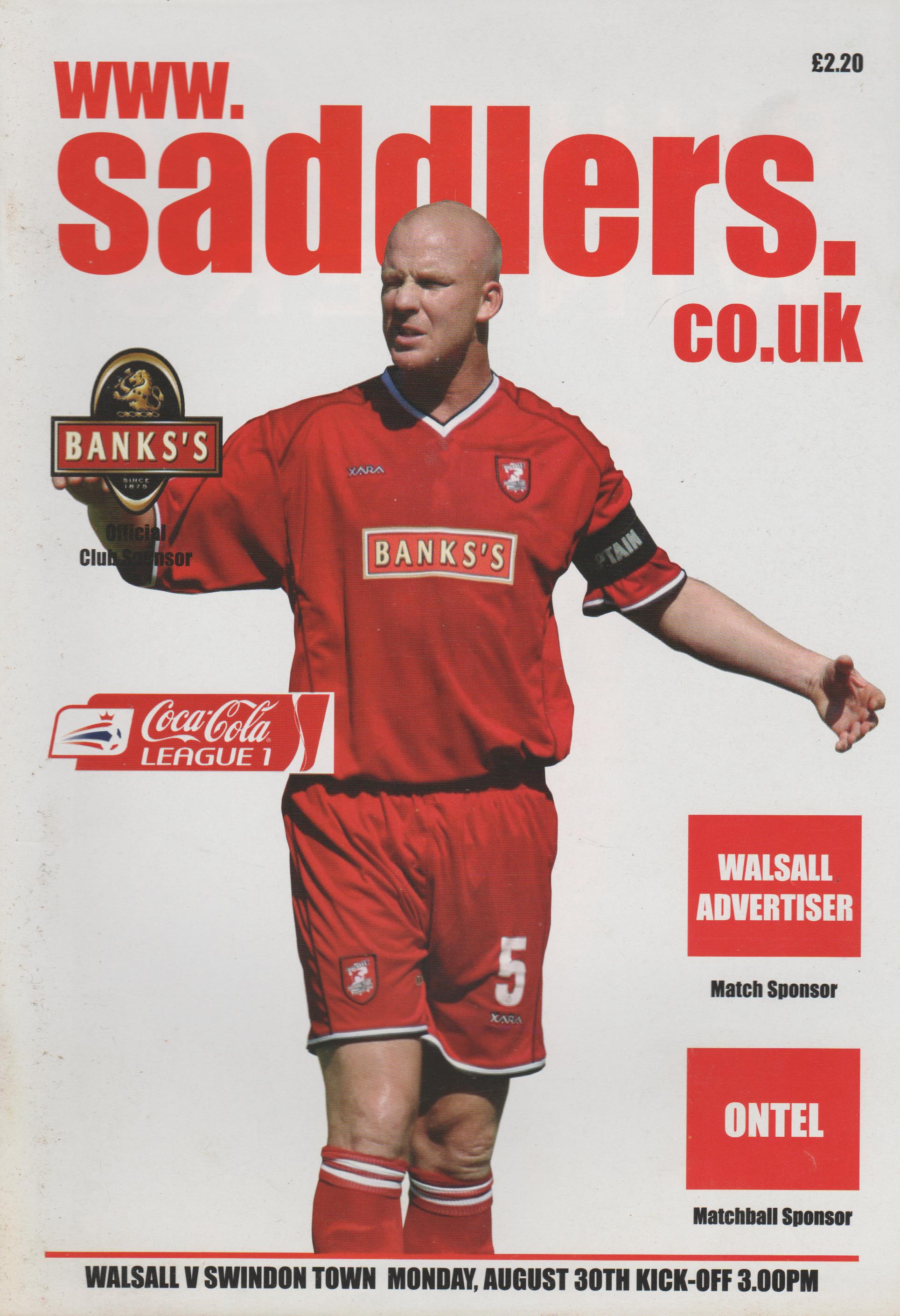 Walsall V Swindon Town 30-Aug-2004 - ProgrammeCollector.Net