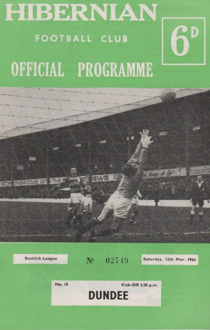 Hibernian v Dundee 12-Mar-1966