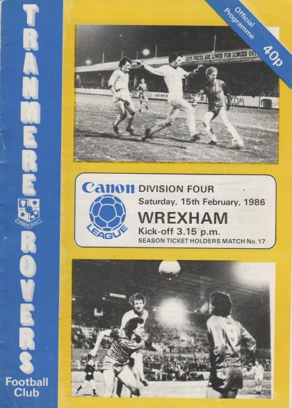 Tranmere Rovers v Wrexham 15-Feb-1986