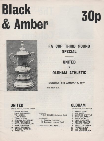 Cambridge United v Oldham Athletic 06-Jan-1974