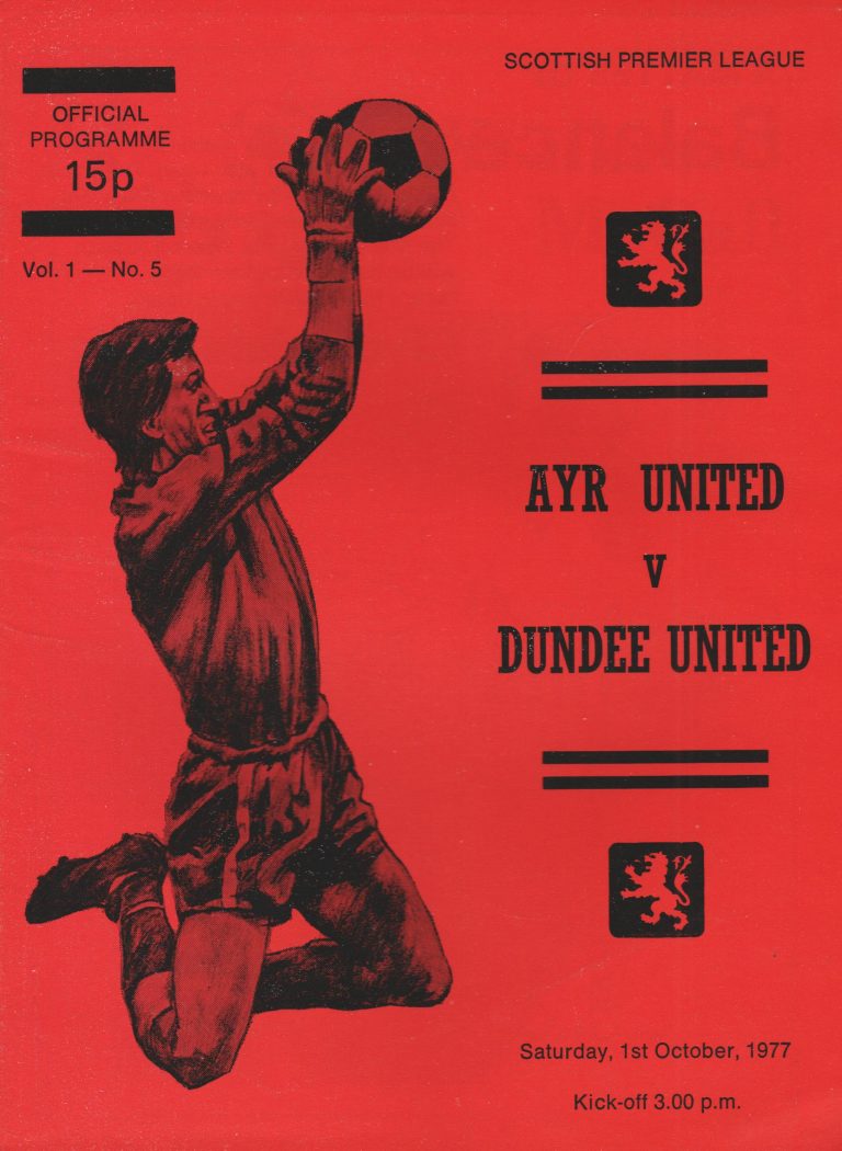 Ayr United v Dundee United 01-Oct-1977 - ProgrammeCollector.Net