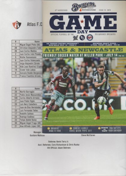 Atlas v Newcastle United 15-Jul-2015