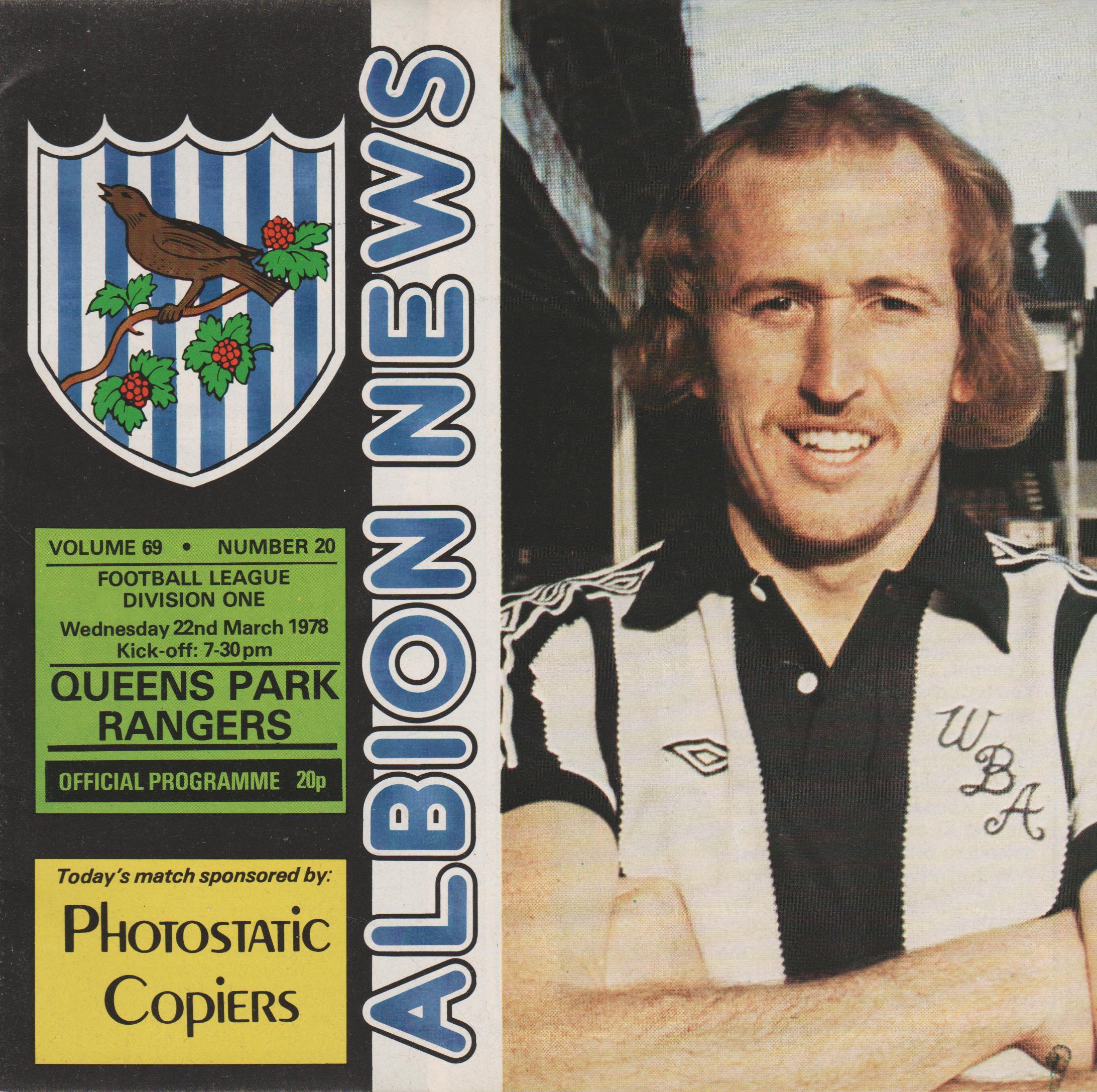 West Bromwich Albion V Queens Park Rangers 22-Mar-1978 ...