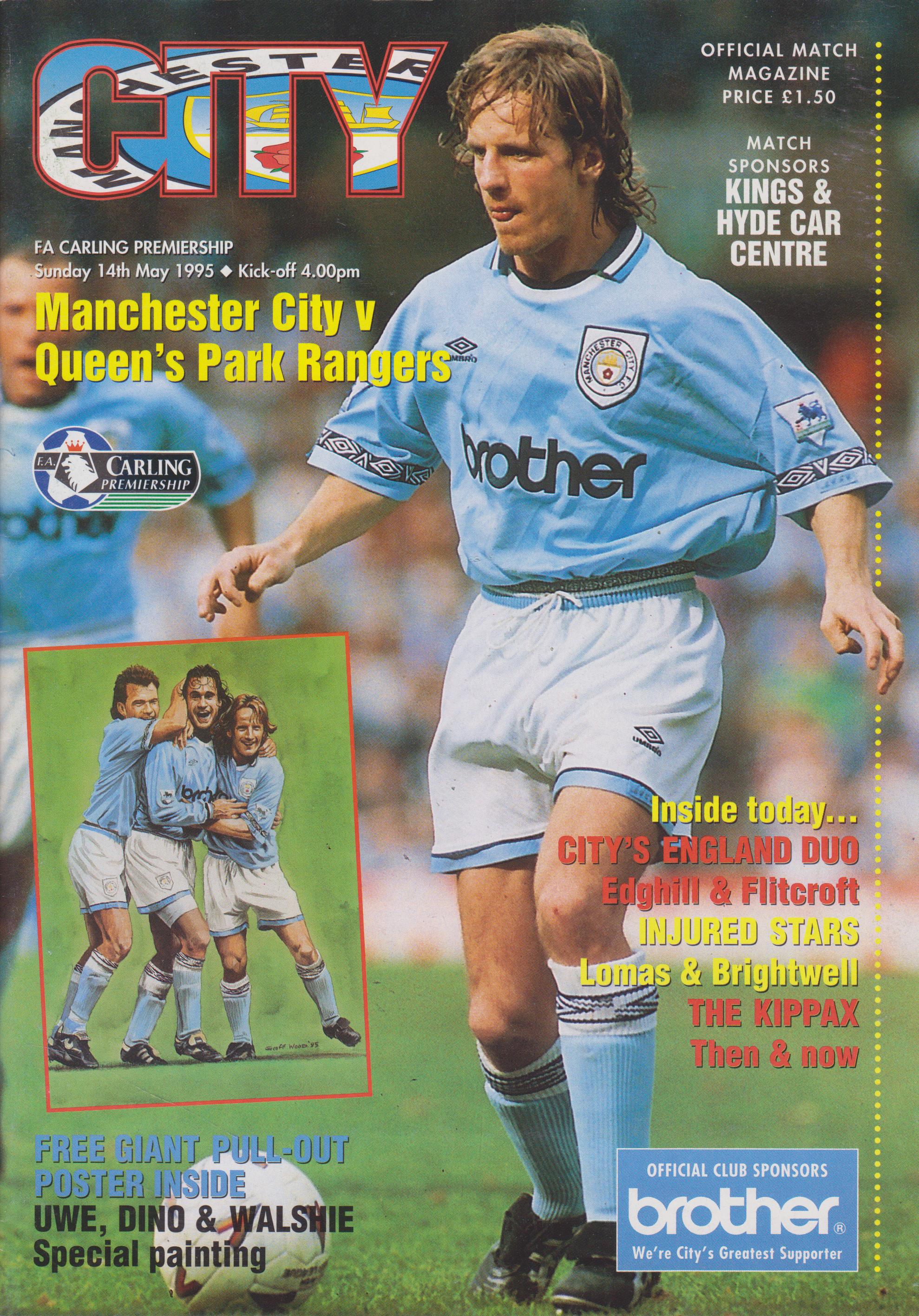 Manchester City v Queens Park Rangers 14-May-1995 - ProgrammeCollector.Net