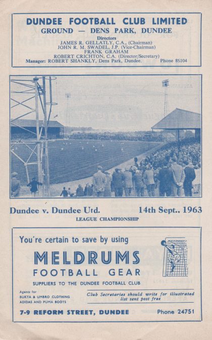 Dundee v Dundee United  14-Sep-1963