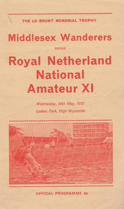 Middlesex Wanderers v Royal Netherland National Amateur XI   24-May-1972