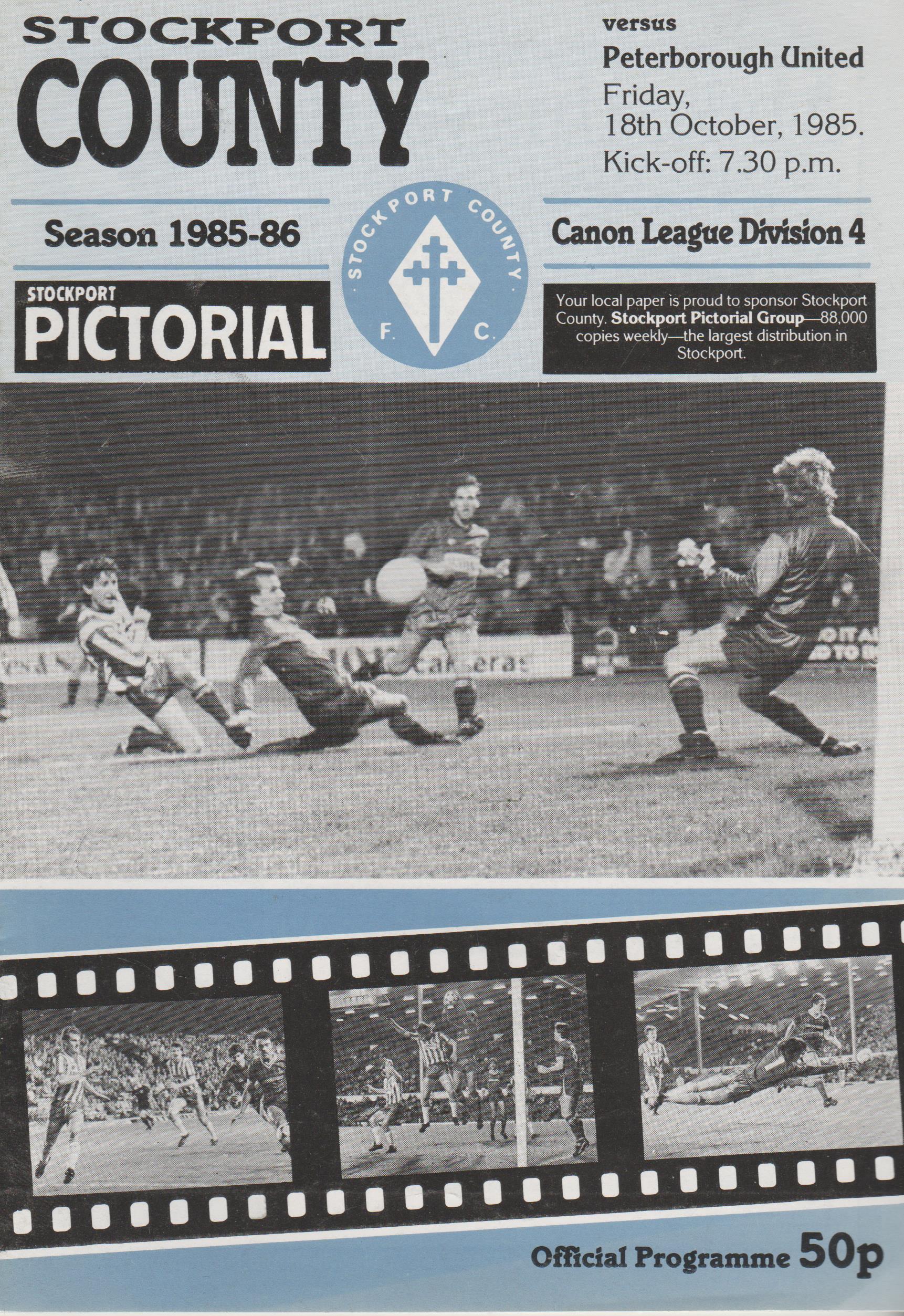 Stockport County v Peterborough United 18-Oct-1985 - ProgrammeCollector.Net 