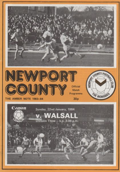 Newport County v Walsall 22-Jan-1984