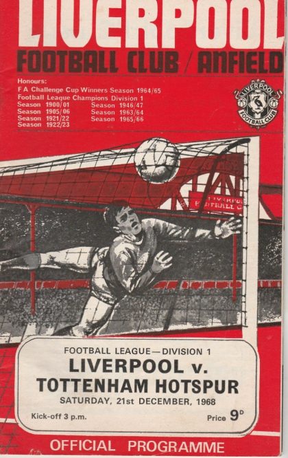 Liverpool v Tottenham Hotspur  21-Dec-1968