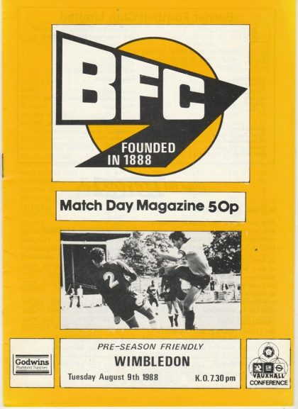 Barnet v Wimbledon 09-Aug-1988