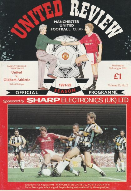 Manchester United v Oldham Athletic  29-Aug-1991