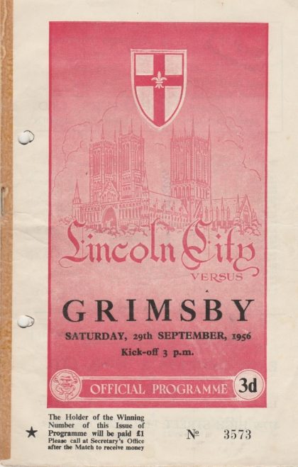 Lincoln City v Grimsby Town 29-Sep-1956