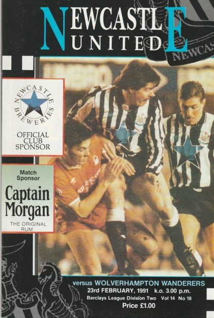 Newcastle United v Wolverhampton Wanderers 23-Feb-1991