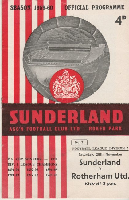 Sunderland v Rotherham United 28-Nov-1959