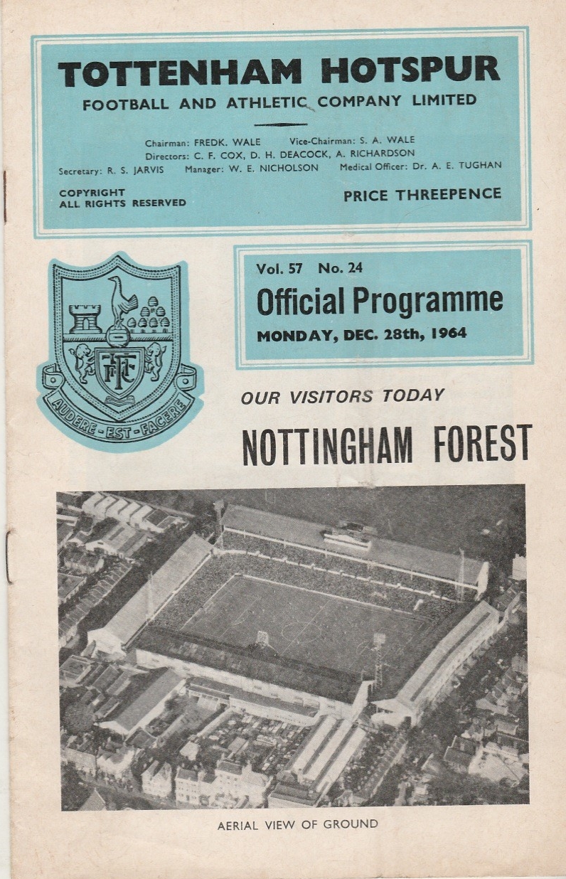 Tottenham Hotspur V Nottingham Forest 28-Dec-1964 - ProgrammeCollector.Net