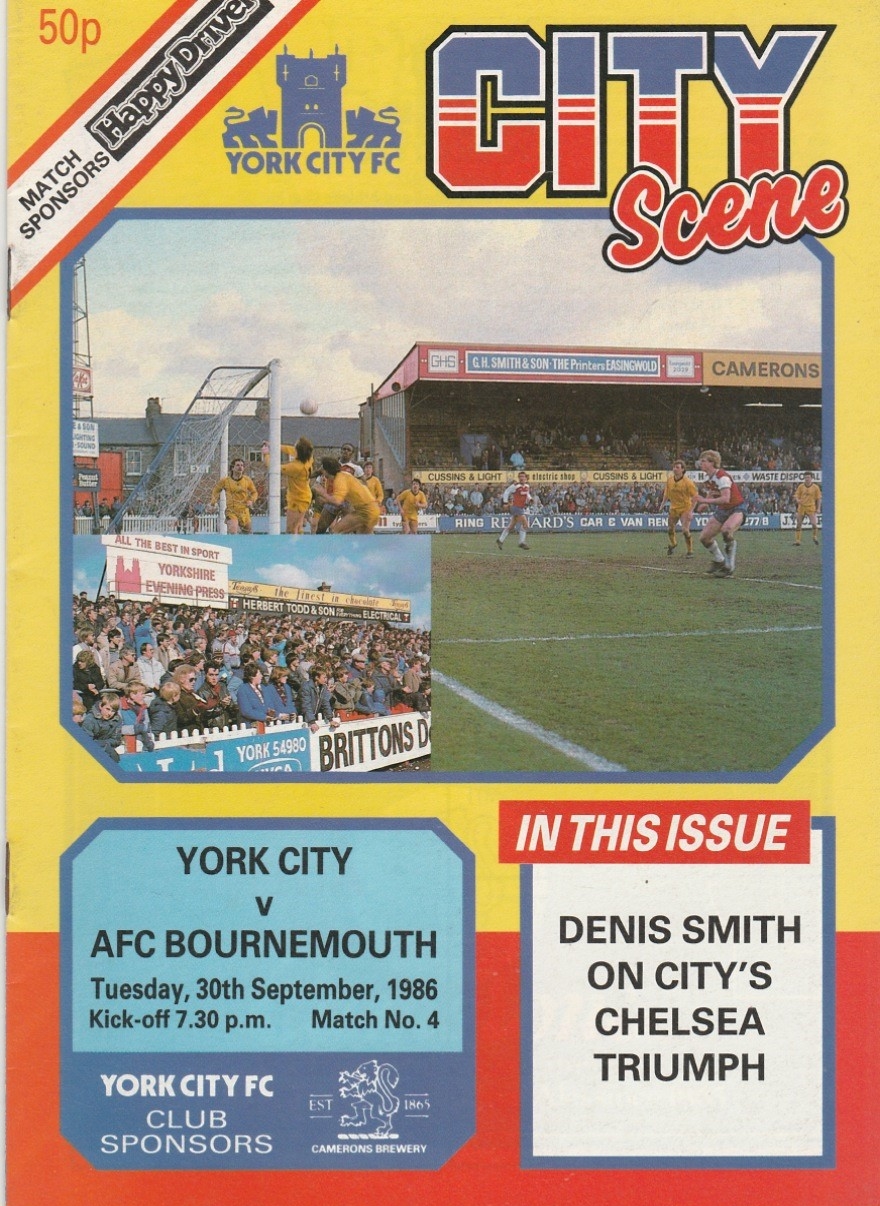 York City V AFC Bournemouth 30-Sep-1986 - ProgrammeCollector.Net