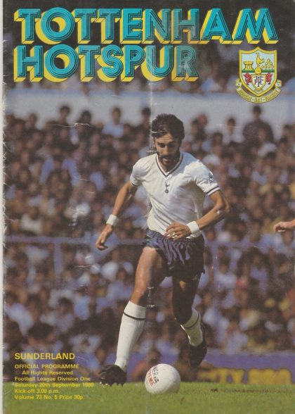 Tottenham Hotspur v Sunderland 20-Sep-1980