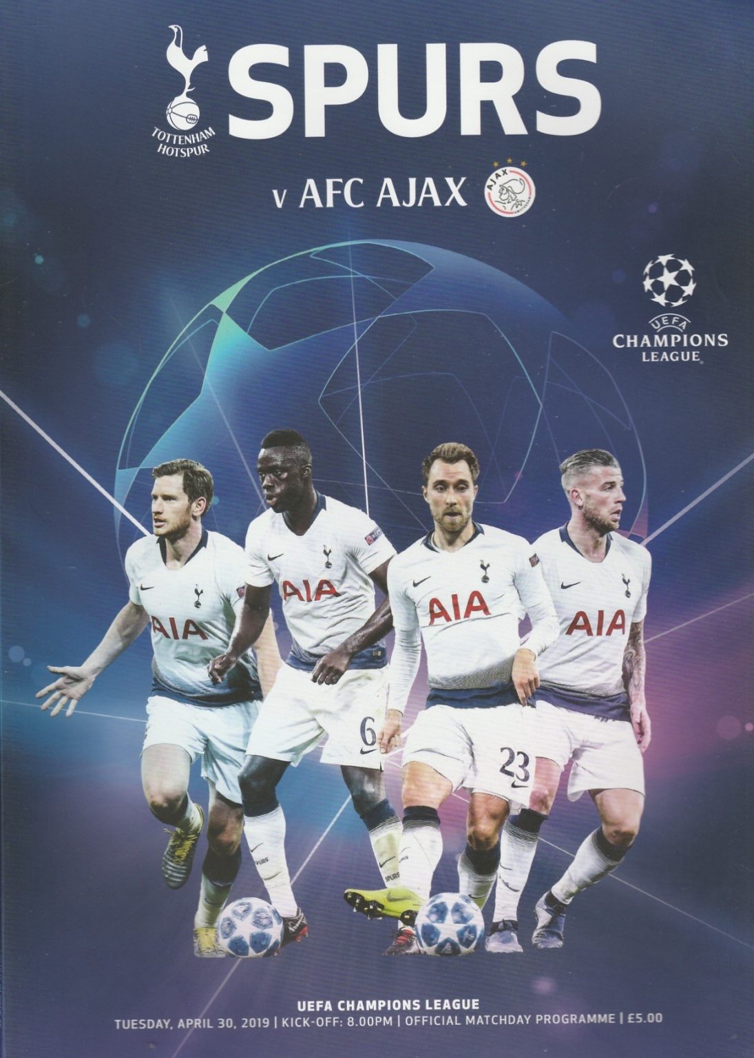 Tottenham Hotspur v Ajax 30-Apr-2019 - ProgrammeCollector.Net