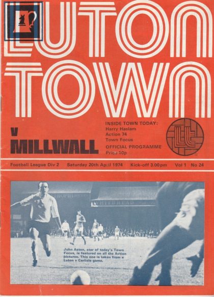 Luton Town v Millwall  20-Apr-1974