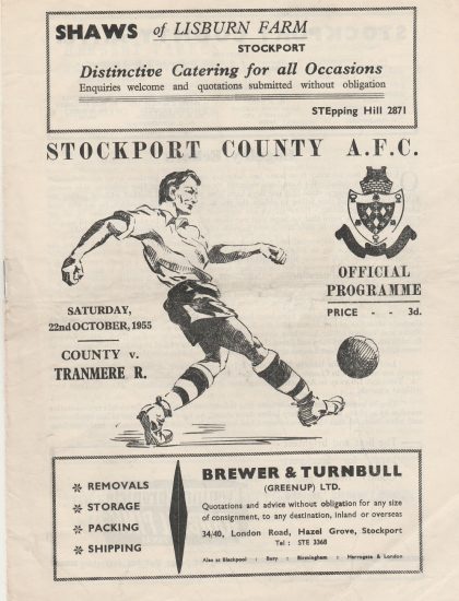 Stockport County v Tranmere Rovers 22-Oct-1955