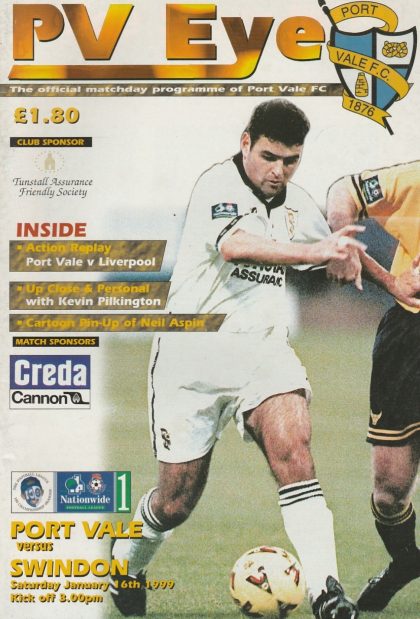 Port Vale v Swindon Town 16-Jan-1999