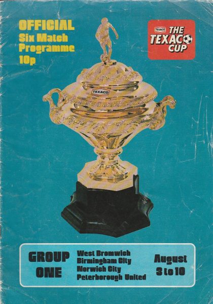 Texaco Cup Tournament Programme 3/10-Aug-1974