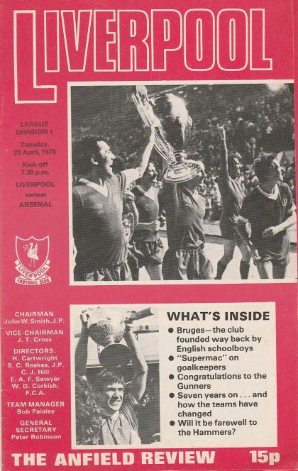 Liverpool v Arsenal 25-Apr-1978