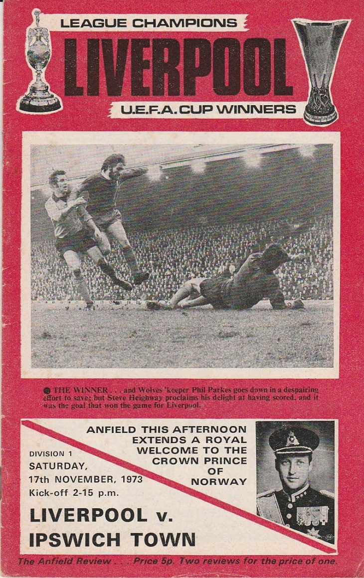 Liverpool v Ipswich Town 17-Nov-1973 - ProgrammeCollector.Net