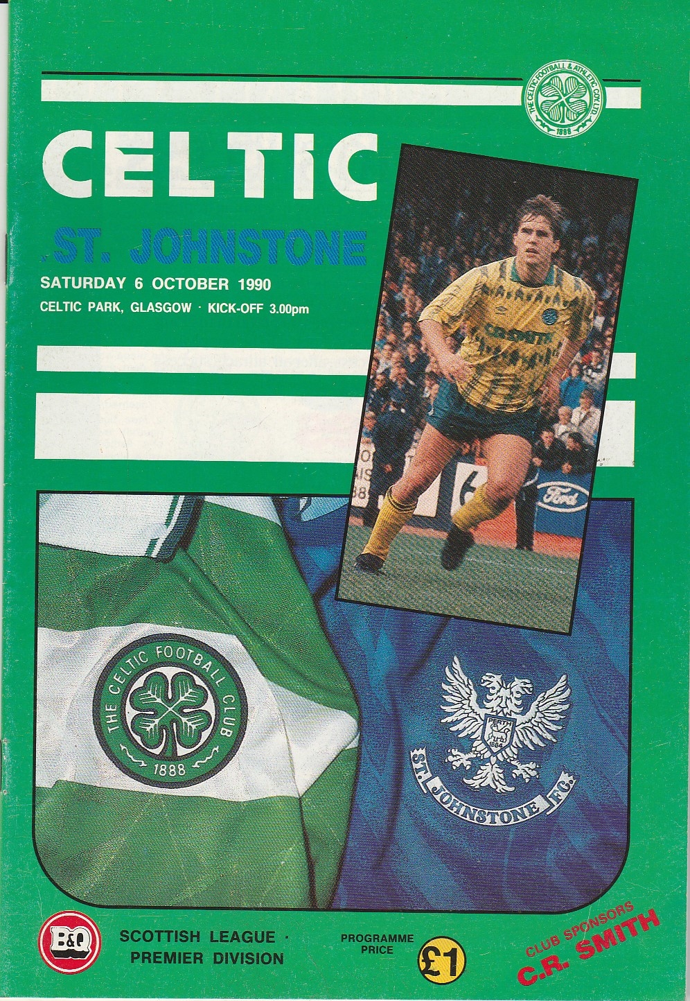 Glasgow Celtic v St Johnstone 06-Oct-1990 - ProgrammeCollector.Net