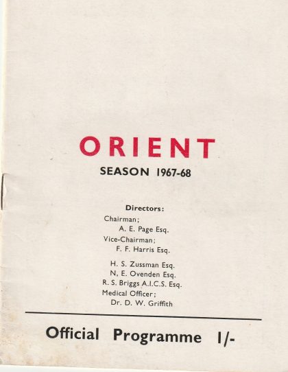 Leyton Orient v Gillingham 22-Aug-1967