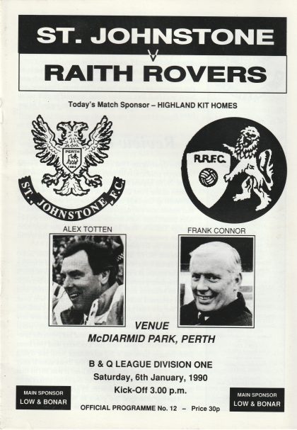 St Johnstone v Raith Rovers 06-Jan-1990