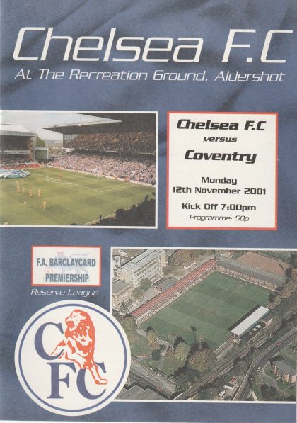 Chelsea Reserves v Coventry City Reserves 12-Nov-2001