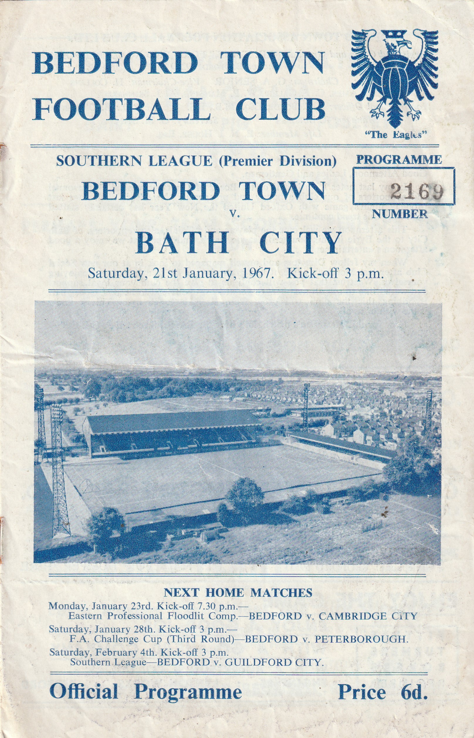 Bedford Town v Bath City 21-Jan-1967 - ProgrammeCollector.Net