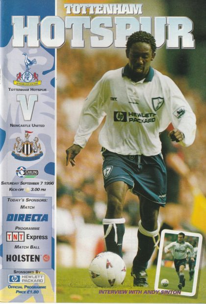 Tottenham Hotspur v Newcastle United 07-Sep-1996